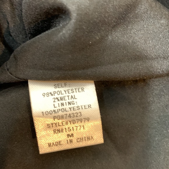 Gilli Chiffon Print Dress, Black, Split Neck with Ties, Size Medium - Picture 6 of 6